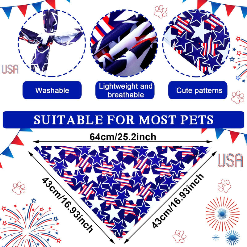 Sadnyy 40 Pcs Veteran Day Dog Bandana Bulk Memorial Patriotic American Flag Star Stripe Adjustable Bandana for Dogs 4th of July Puppy Kerchief National Independence Red White Blue USA Pet Scarf(L) L - PawsPlanet Australia