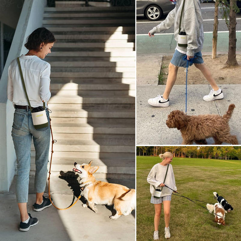 Dog Poop Bag Holder, Pet Waste Bag Dispenser with Water Bottle Pocket, Drawstring Storage for Phone Treats Wallet, Adjustable Strap & Key Hook, Pooper Bag Carrier for Dog Walking - PawsPlanet Australia