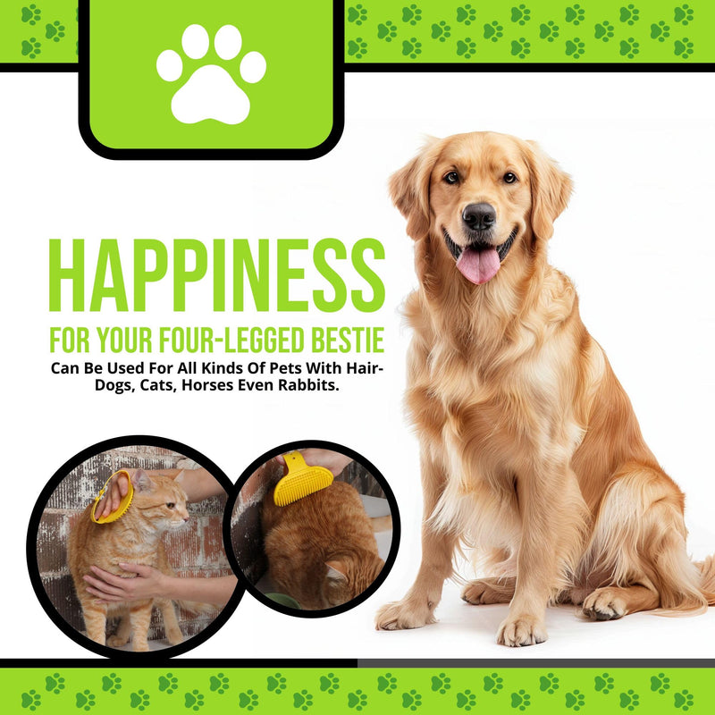 Silicone Dog Bath Brush – Soft Pet Scrubber for Bathing & Grooming – Shampoo Brush for Dogs, Cats & Puppies – Adjustable Strap – Choose from 5 Colors (Green) Green - PawsPlanet Australia