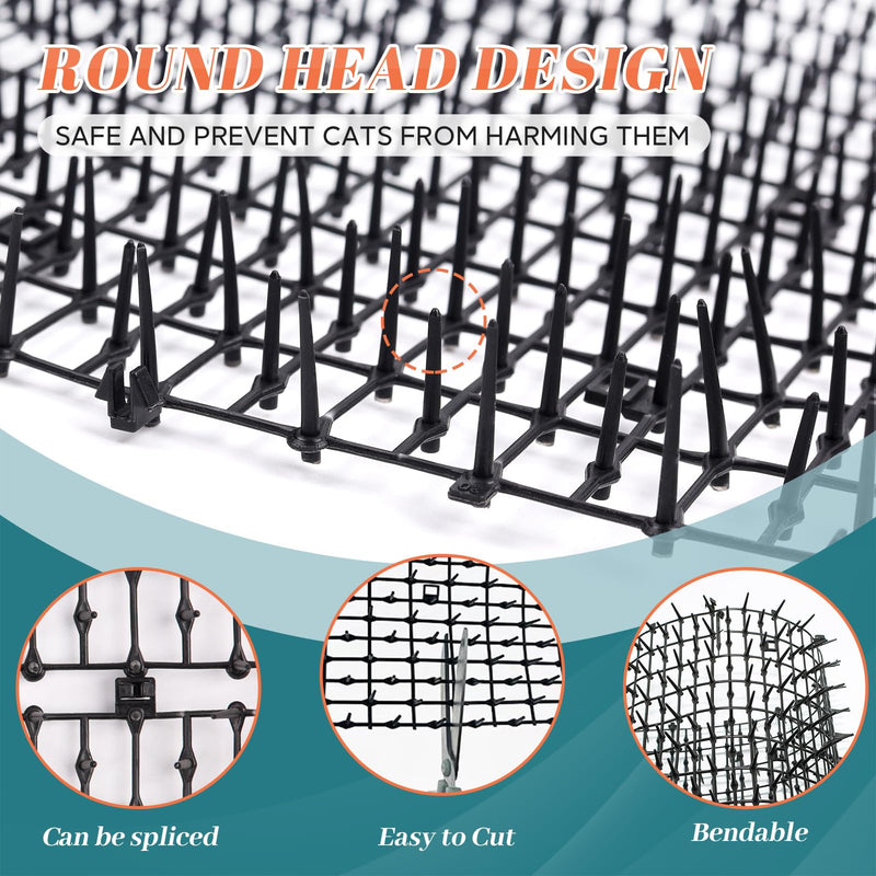 6.5ft Cat Scat Mat with Spikes, Prickle Strips Network Digging Stopper Outdoor Spike Deterrent Mat, 78 inch x 11 inch 6.5ft-1 PACK