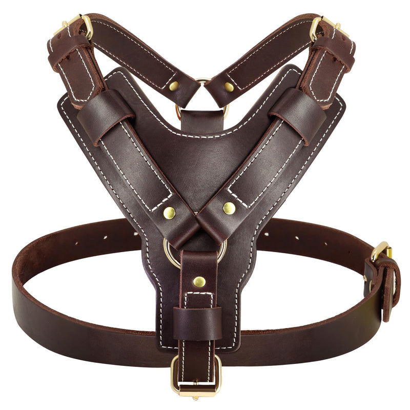 PET ARTIST Adjustable Premium Leather Dog Harness for Large Dogs，with Strong Metal Buckles，Perfect for Daily Walking and Training，Doberman German Shepard Rottweiler Pit XL:Chest:29-36" - PawsPlanet Australia