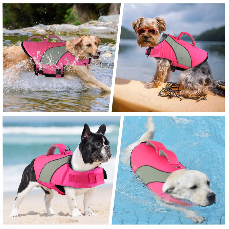 Doglay Dog Life Vest, Dog Life Jacket with Double Rescue Handles and Reflective Stripes, Adjustable High Visibility Swimming Safety Vest, Dog Lifesaver Pet Life Preserver for Small Medium Large Dogs. XL :27.6"-38.6" (Ribcage Girth)- Double Handles