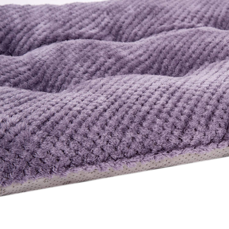 WONDER MIRACLE Fuzzy Deluxe Pet Beds, Super Plush Dog or Cat Beds Ideal for Dog Crates, Machine Wash & Dryer Friendly (23" x 35", L-Grape Purple) 23" x 35" - PawsPlanet Australia