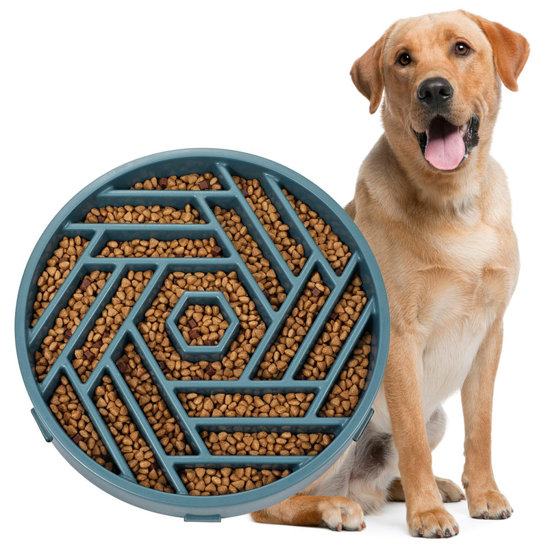 WHIPPY Slow Feeder Dog Bowls Medium Large Breed 3 Cups Slow Eating Dog Bowl Puzzle Bowl to Slow Down Eating Maze Dog Food Bowl for Fast Eater,Navy Blue navy blue - PawsPlanet Australia