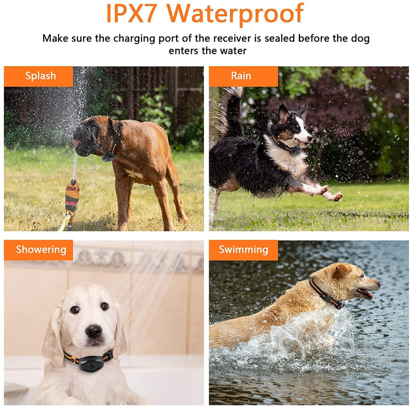 Dog Shock Collar for Dogs, Dog Training Collar with Remote Control Range 1300Ft, 3 Training Modes, Beep, Vibration, Shock, IPX7 Waterproof Rechargeable Electric Shock Collar - PawsPlanet Australia