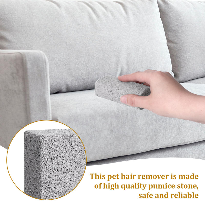 Pet Hair Removal Stone, 2 Pcs Pumice Stone for Cleaning Pet Hair 4 Inch Cat Fur Removal Tool Dog Hair Remover for Car Interior Furniture Carpet Couch Bedding (Grey) - PawsPlanet Australia