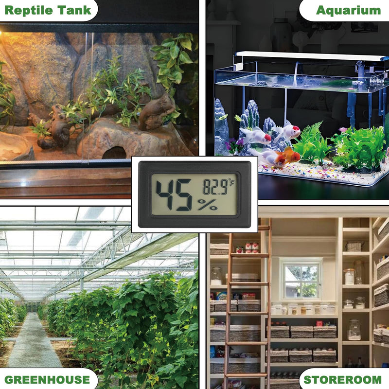 Reptile Thermometer and Humidity Gauge Digtal Terrarium Thermometer Rectangle Bearded Dragon Cage Accessories Reptile Temp and Humidity Gauge for Leopard Gecko Hermit Crab Gecko Lizard Etc 2pc - PawsPlanet Australia