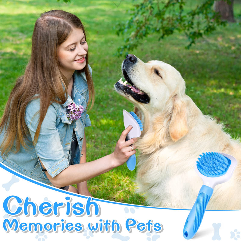 Kacctyen Silicone Dog Bath and Grooming Brush with Handle for Short and Long Hair Pet Deshedding and Massage - PawsPlanet Australia