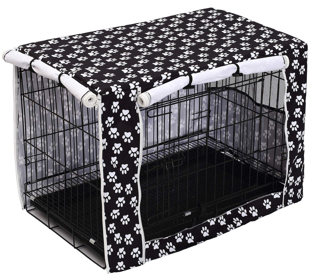 Dog Crate Cover Kennel Dogs Covers fits Small Medium Large crates cage Heavy Nylon Waterproof soundproof Indoor Outdoor - Cover only - Black paw - 36 inch 36.0"L x 23.0"W x 24.0"H