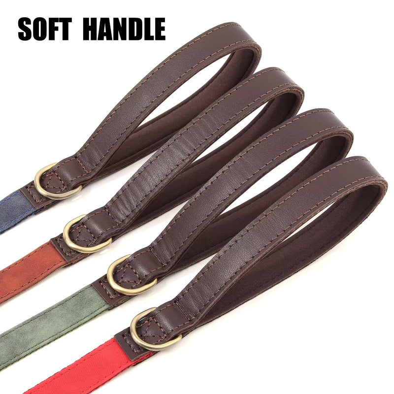 Didog PU Leather Dog Leash for Small Dogs 4.5ft, Soft Padded Handle Dog Leashes for Medium Size, Walking and Training Leashes Faux Leather for Large Pet,Green Green - PawsPlanet Australia