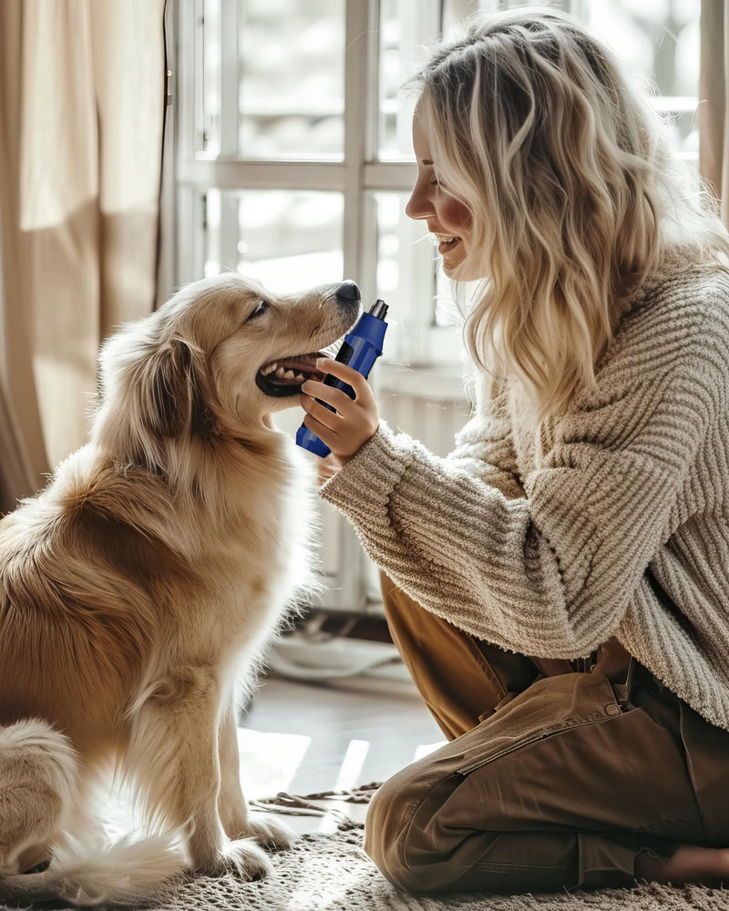 YABIFE 7-Speed Pet Nail Grinder with Light – Heavy Duty, Whisper Quiet Nail Trimmer for Dogs, Cats, Birds & Small Animals – Single-Handed Operation Dark Blue - PawsPlanet Australia
