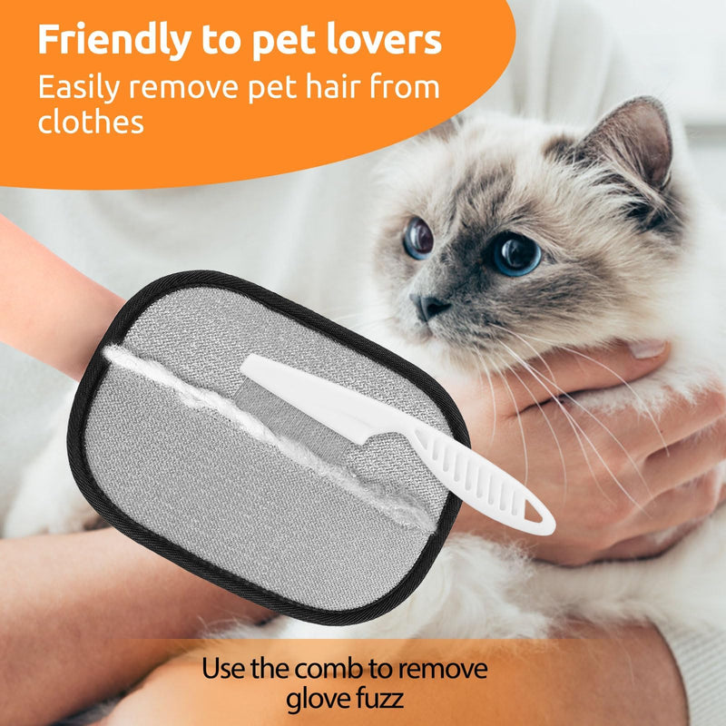 SAWMONG Pet Hair Removal Glove, 2Pcs Cat & Dog Reusable Pet Hair Remover Gloves 2025 New Upgrade, Grooming Pet Hair Remover Tool Black - PawsPlanet Australia