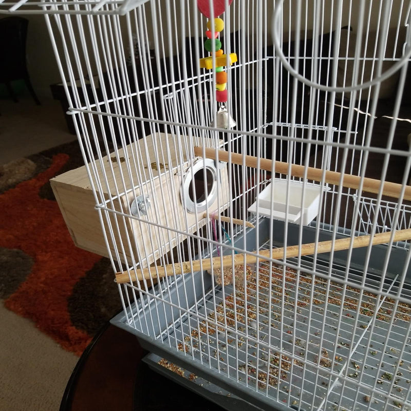 Transparent Parakeet Nesting Box,Wooden Parrot Nest Breeding Box with Perch Natural Bird House for Cage Suitable for Lovebirds Cockatiels Canaries Horizontal Box Small - PawsPlanet Australia
