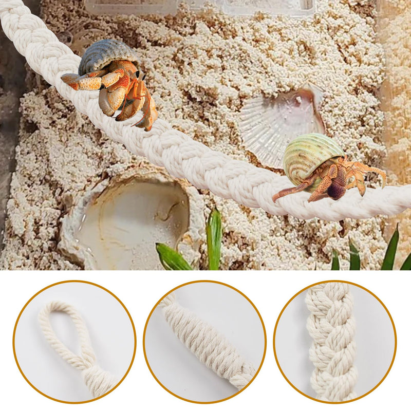 kathson 2 PCS 26 Inches Hermit Crab Climbing Toys,Reptile Vines Toy Hermit Crab Rope Ladder Bendable Hermit Crab Supplies Tank Terrarium Accessories for Hermit Crabs Lizards Leopard Geckos 【color：white】 - PawsPlanet Australia