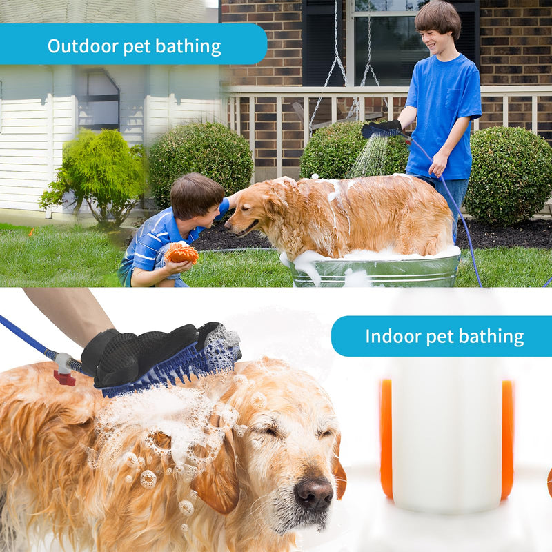 All-in-One Dog Grooming Bath Tool: Shower Scrubber, Dog Washing Gloves, Perfect for Cat and Dog Grooming, Pet Store Essential, Brush Glove & Hose Sprayer by Busteelight - PawsPlanet Australia