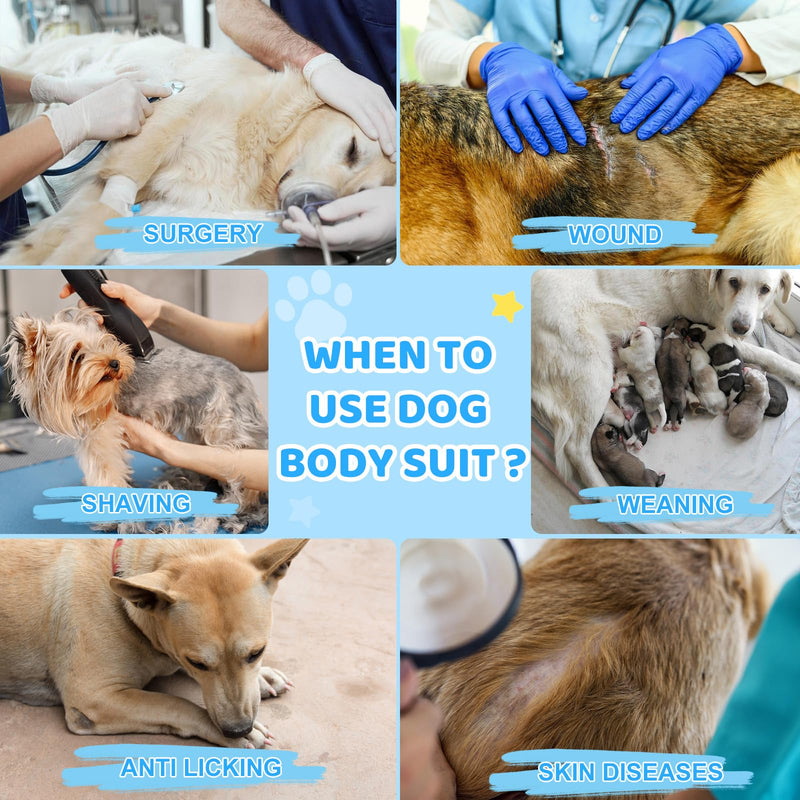 AURUZA Recovery Suit for Dogs Cats After Surgery, Dog Onesie for Surgery Recovery, Dog Surgery Recovery Suit Small Medium Large Dogs, Anti Licking Dog Surgical Suits 2XL - PawsPlanet Australia