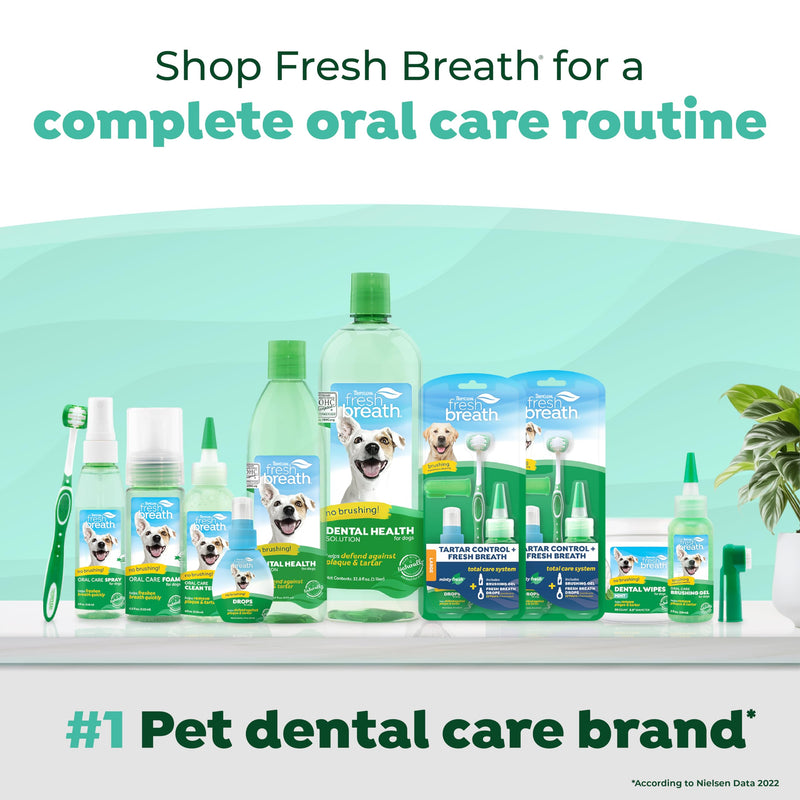 TropiClean Fresh Breath Toothbrush and Toothpaste Kit for Dogs, Teeth Cleaning Kit for Plaque & Tartar Removal, Breath Freshener, Dog Dental Care Small Dog Original Kit