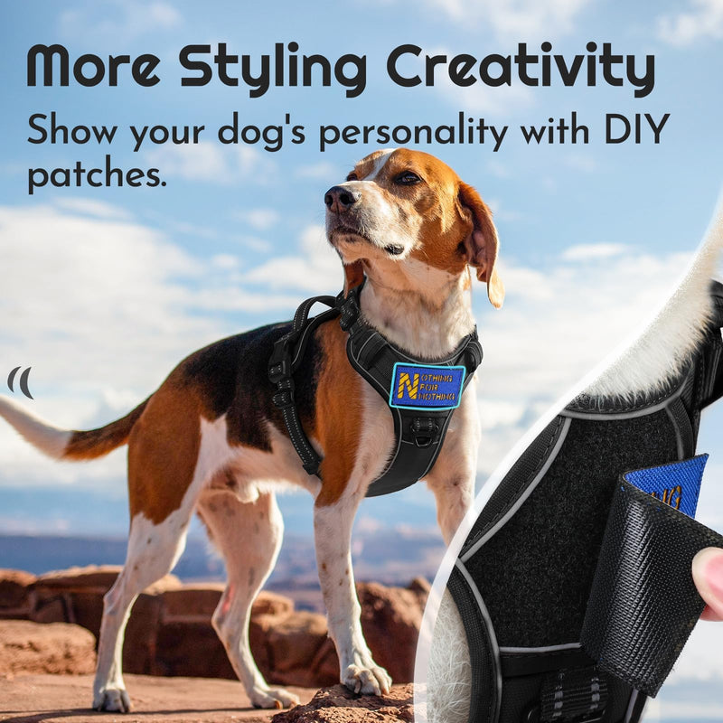 Eagloo Dog Harness for Large Dogs, Easy Wearing with 3 Quick-Release Buckles, Adjustable No Pull Pet Harness with MOLLE System, No Choke Reflective Vest with Control Handle, Black, XL X-Large - PawsPlanet Australia
