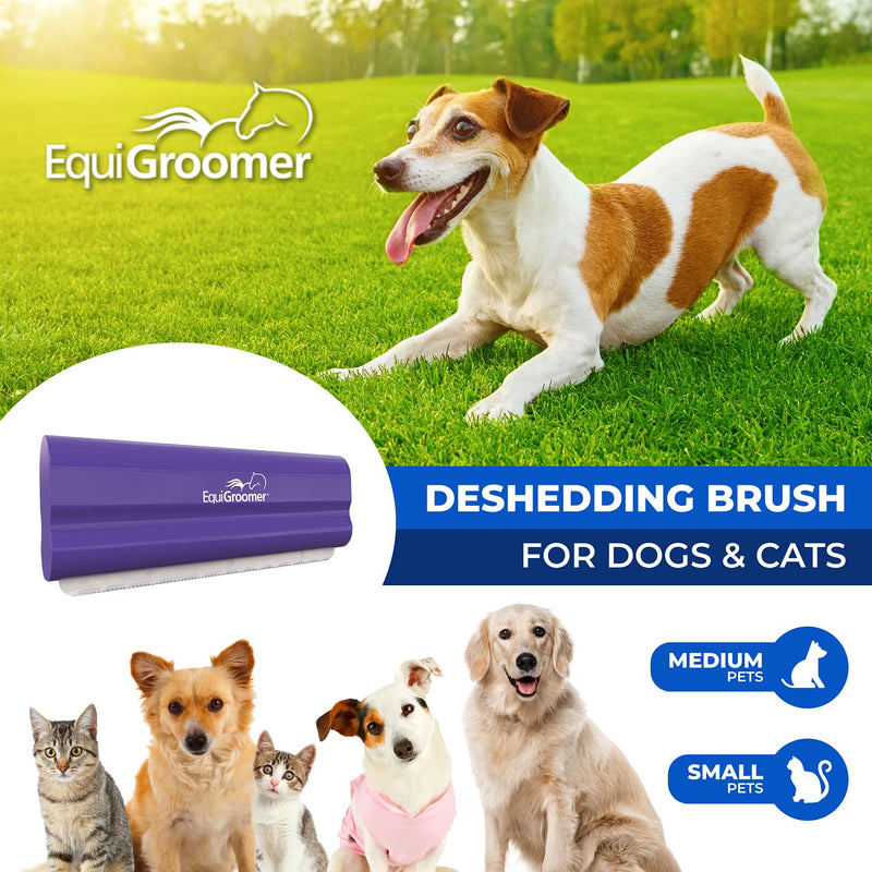 EasyGroomer Deshedding Brush for Dogs Cats | Purple | Undercoat Tool for Large and Small Pets | Comb Removes Loose Dirt, Hair and Fur | Perfect Clean for Short and Long Hair Grooming Shedding 5 Inch - PawsPlanet Australia