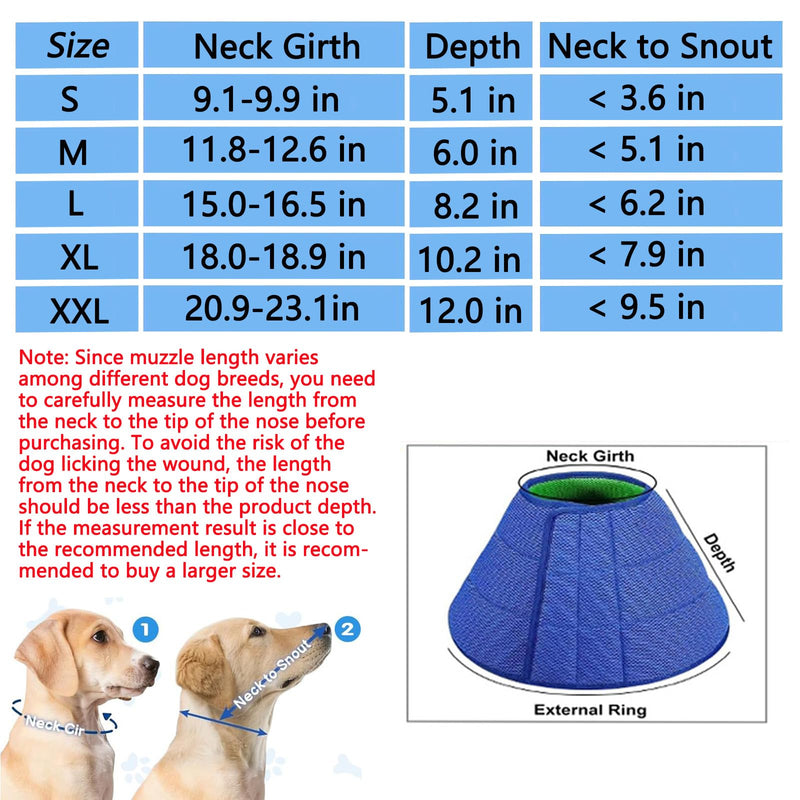 Soft Dog Cone Recovery Collars & Cones After Surgery for Small,Medium Large Dogs,Adjustable Breathable Dog Cone Collar,Protect Pets from Licking Wounds,Soft and Comfortable, Reduce Anxiety (Blue, L) blue