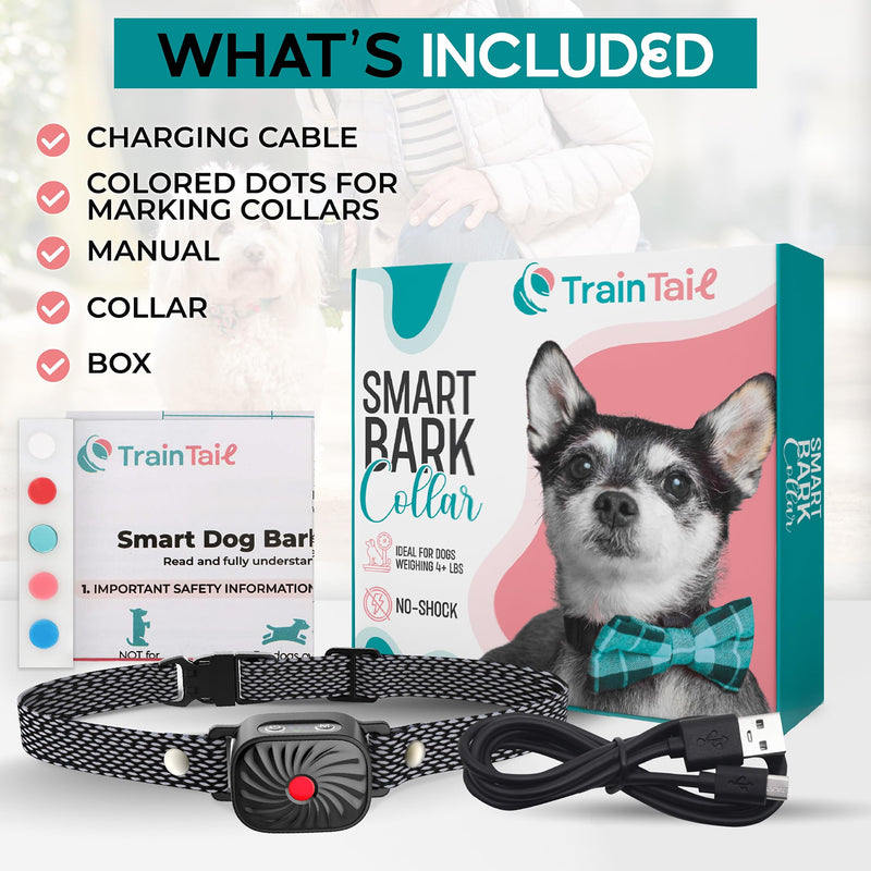 2 Pack Bark Collar for Small Dogs, No Shock Anti Bark Collar, Rechargeable Anti Barking Collar w/2 Vibration & Beep Modes, Waterproof Shockless Smart Dog Stop Barking Control Device 2 Pack Black-2Pack