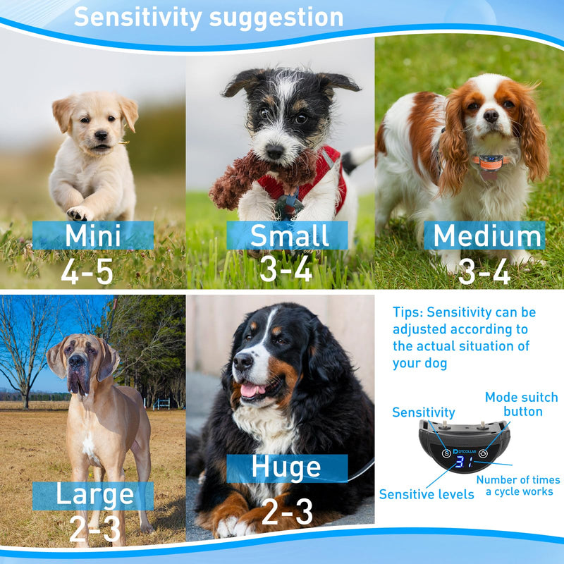 Automatic Guide Training Dog Collar, Two Anti-bark Modes with Beep Optional Electrostatic Shock Mode for Large Medium Small Dog, Vibration Barking Collar Waterproof & Rechargeable Bark Collar - PawsPlanet Australia