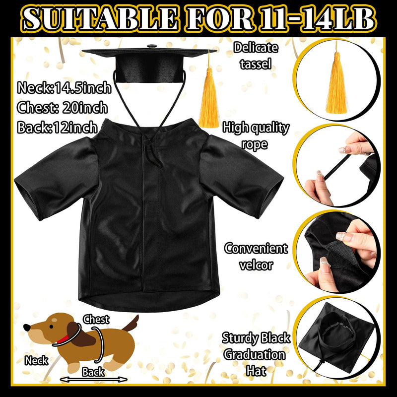 Dog Graduation Cap and Gown Costume Class of 2024 Washable Dog