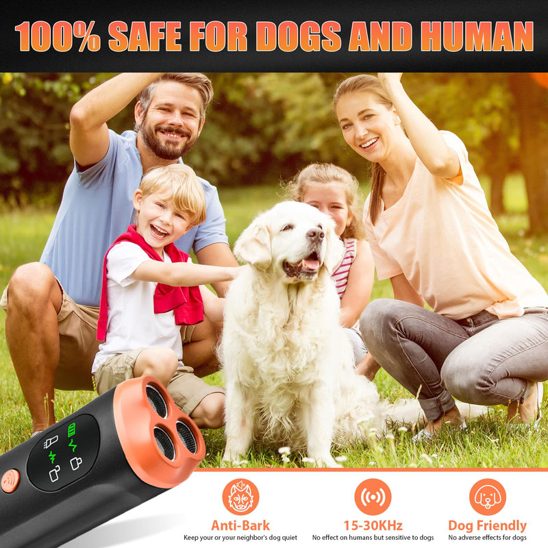 Lamido Ultrasonic Dog Bark Deterrent Devices with HD Display, 3 Emitters Anti Barking Device for Dogs, 35 FT Range, 2500 mAh Rechargeable Dog Training Tool for Indoors Outdoors, Barks No More - PawsPlanet Australia