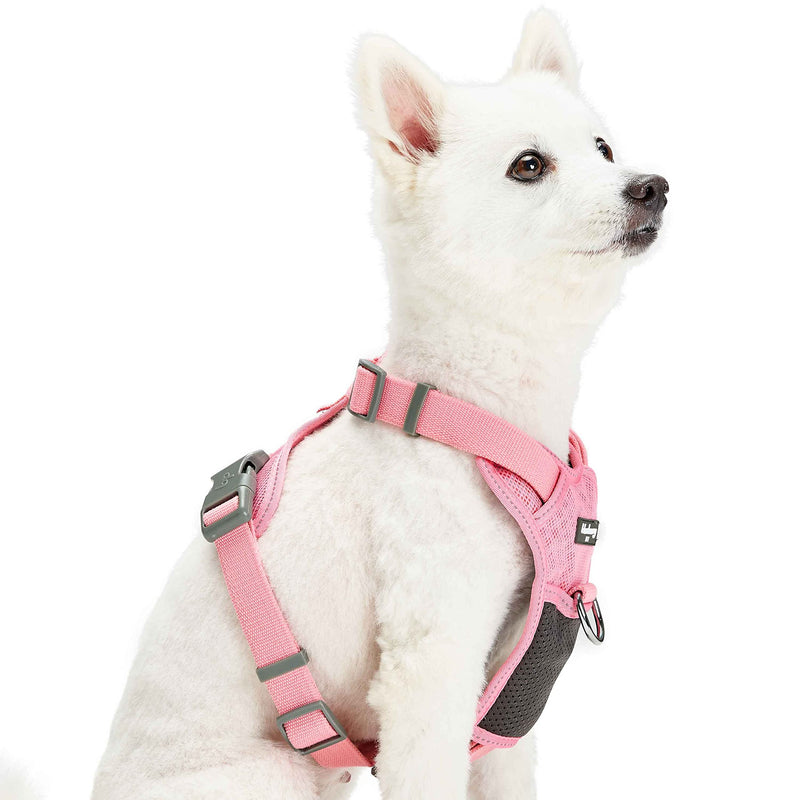 Blueberry Pet 3M Reflective Dog Vest Harness in Red| Soft Mesh Padded No-Pull Design | Adjustable Fit for Medium Dogs, Pink Size Small - PawsPlanet Australia