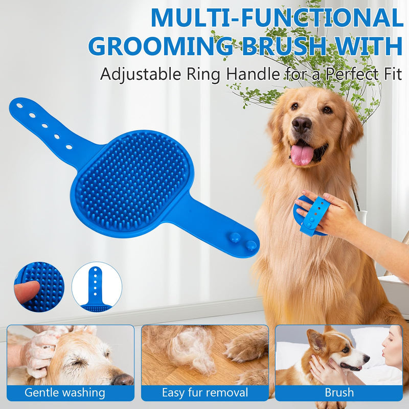 nooepc 6PCS Dog Washing Gloves Pet Grooming Gloves Dog Bath Supplies Dog Bath Brush Silicone Gloves for Dogs and Cats Bathing Dog Comb Dog Toothbrush