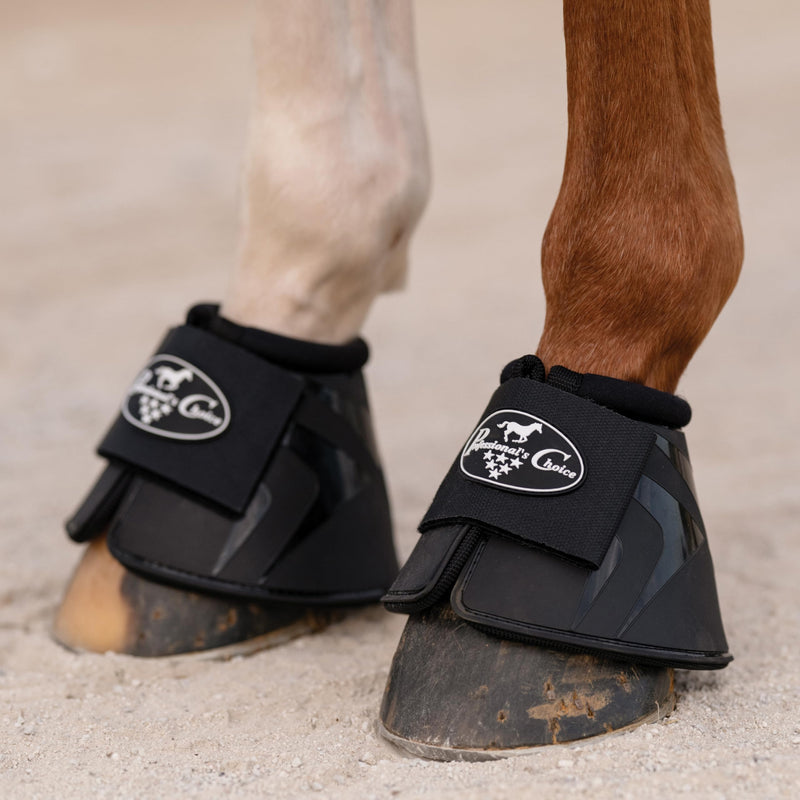 Professional's Choice Hard Shell All-Purpose Bell Boots | Durable and Shock Absorbing | Full Coverage | Easy to Clean Large Without Fleece Black - PawsPlanet Australia