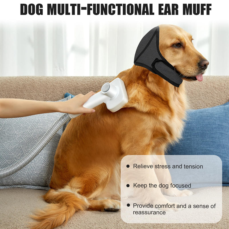 2Pcs Dog Ear Defenders,Adjustable Dogs Noise Cancelling Ears Muffs, Comfort Dog Ear Protectors, Dogs Ears Noise Protection,for Grooming, Bathing, Swimming (M, Gray)