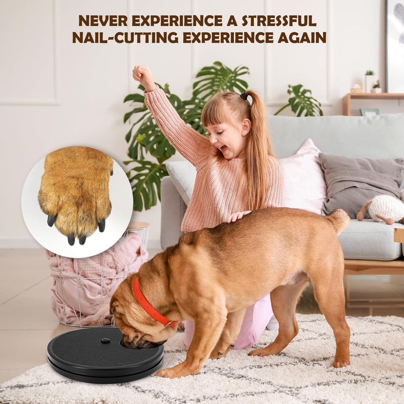 Dog Nail Scratch Board - 3 in 1 Rotatable Round Dog Scratch Pad with Treats Box, Dog Nail File Toy for Dog Nail, Dog Scratch Pad for Nails，Dog Scratcher for Small and Large Dogs - Sandpapers Included Black - PawsPlanet Australia