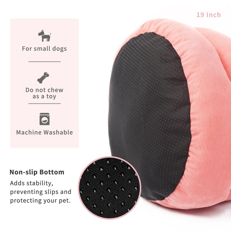 Small Washable Dog Bed with Sides Round Calming Anti Anxiety Pink Princess Puppy Bed 19 Inch 19"x19"x5" - PawsPlanet Australia