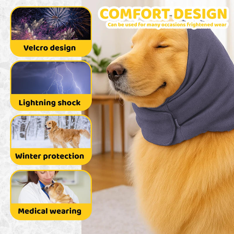 Ear Protection for Dogs, Dog Hearing Protection for Peace and Warmth, Bathing, Drying and Relief of Noise, Earmuffs for Dogs with Adjustable Design, Dark Purple, Size M