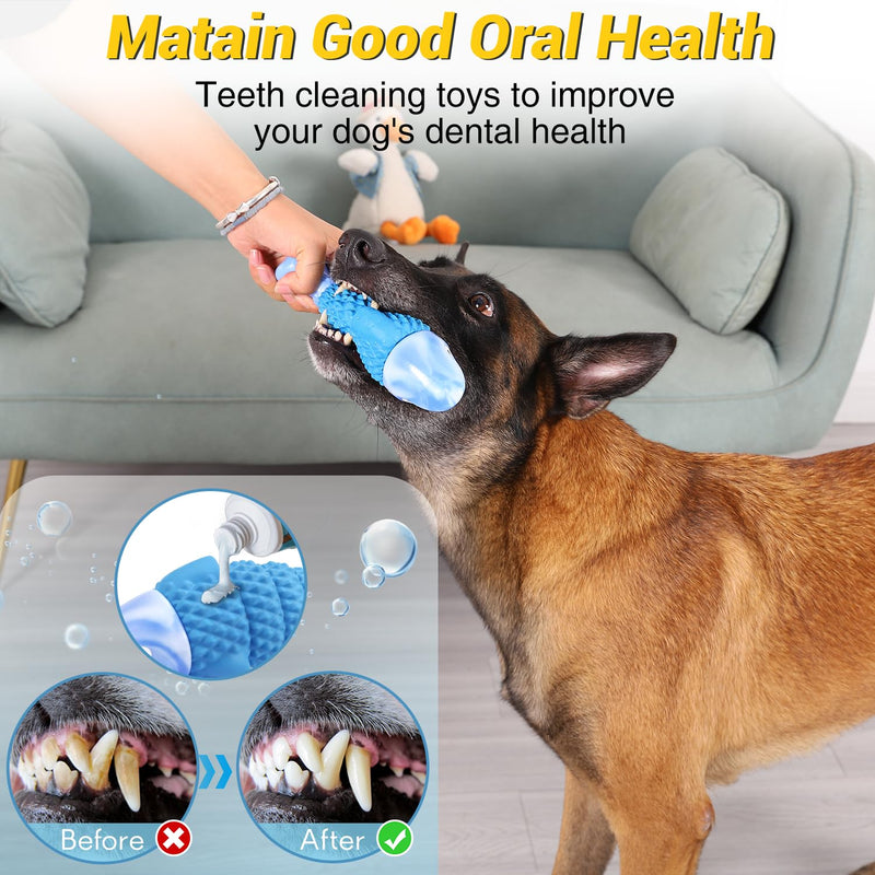 WinTour Tough Dog Toys for Aggressive Chewers Large Breed, Indestructible Dog Toys for Large Dogs, Dog Chew Toys for Aggressive Chewers, Durable Dog Toys, Squeaky Dog Toys, Large Dog Toys for Big Dogs Blue Shark - PawsPlanet Australia