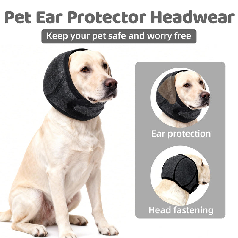 Dog Ear Cover 2 Pc Set – Waterproof, Adjustable Ear Protector for Dogs Swimming, Bathing & Everyday Use, Soft Fit Dog Ear Muffs (Gray) Gray