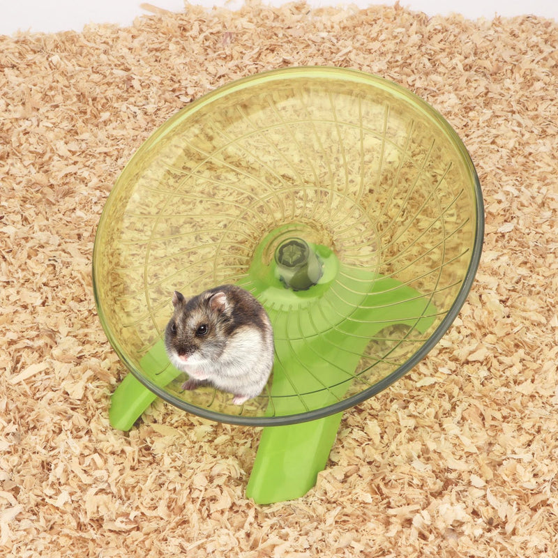 Hamster Wheel Flying Saucer Silent Exercise Wheel Running Wheel for Hamsters, Gerbils, Mice and Other Small Pets, Silent Hamster Running Wheel (Green) Green - PawsPlanet Australia