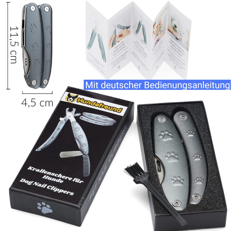 Hundefreund Nail Scissors for Dogs with Nail File and Comb - Dog Salon Quality with Safety System for Nail Care with Claw File Claw Cutter for Dog Claws - Dog from Medium - PawsPlanet Australia
