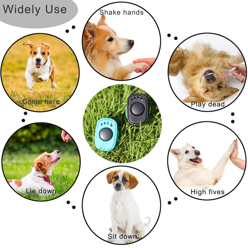 Pet Clicker for Dogs/Cats/Horses/Birds or Other Animals - Mini Finger Clickers for Training (Finger clickers Black+Blue) - PawsPlanet Australia