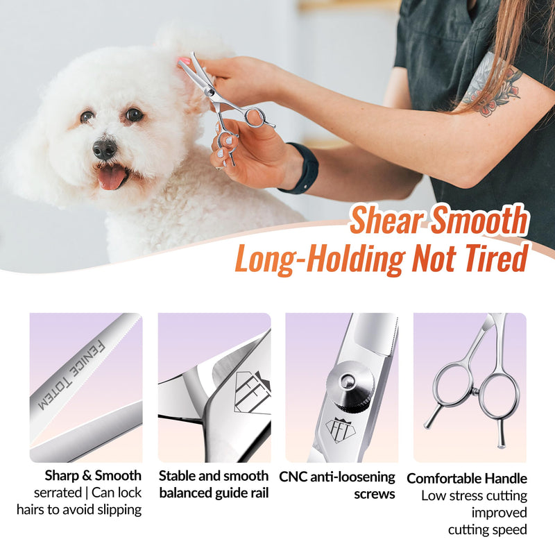 Dog Grooming Scissors: 4.75" Pet Curved Shears Made Of Advanced Stainless Steel Alloy for Trimming Dogs Cats and Other Pets Face and Paws 4.75" - PawsPlanet Australia