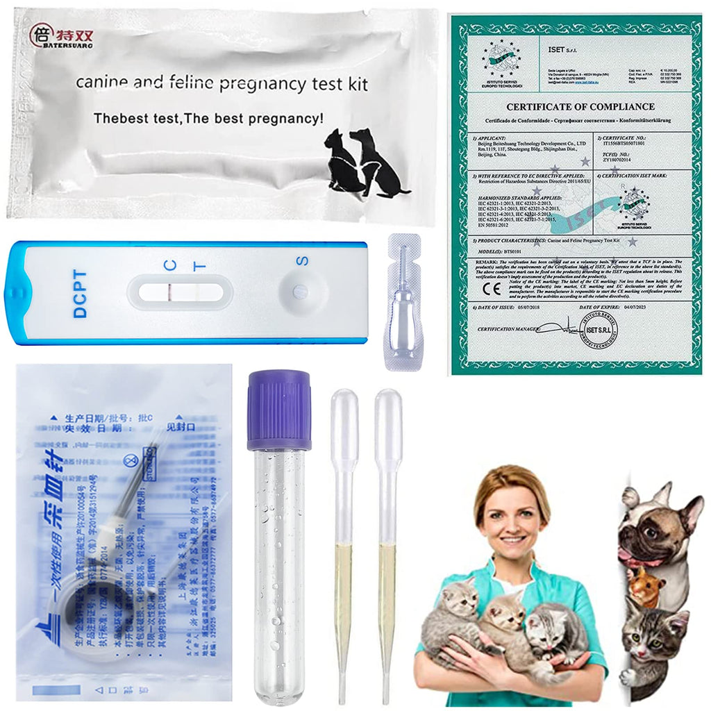 Pet Dog Pregnancy Pregnant Test Paper Strip,Fast and Accurate Detection includes All Required Accessories,for Dog Cat Veterinaria Disposable Pet Clinic Equipment (3PCS)