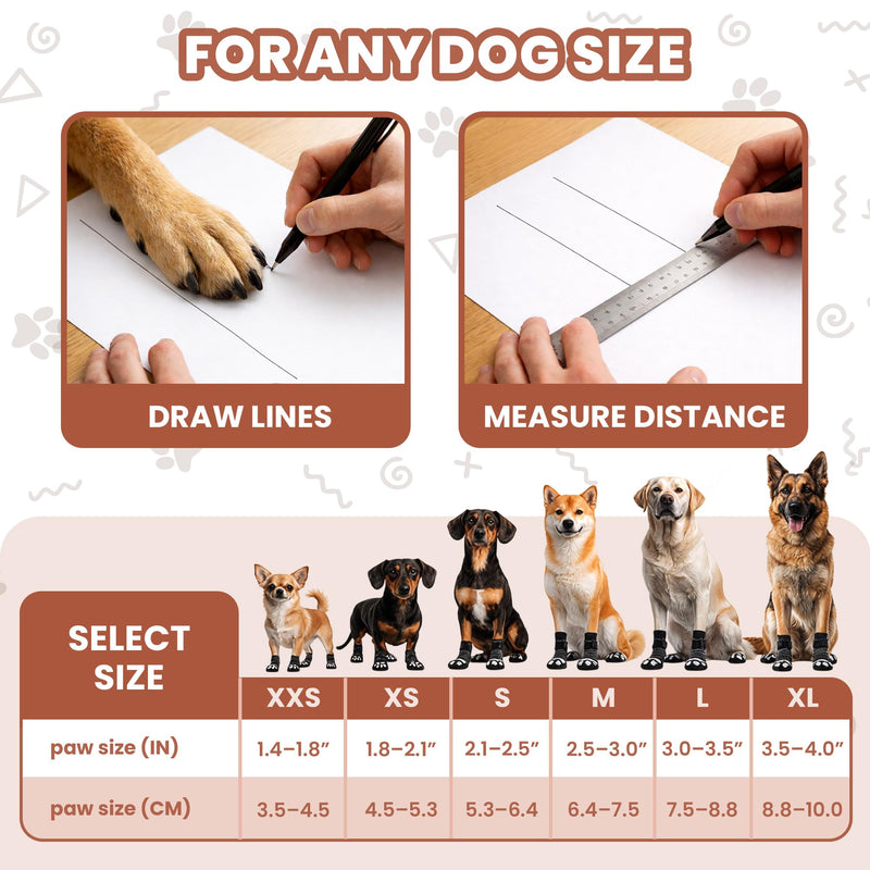 Anti Slip Dog Socks - 6 Pack | Dog Socks to Prevent Paw Licking, Add Traction, Keep Warm & Protect from Hot Pavement | Paw Protection for Senior Dogs for Hardwood Floors | Dog Booties - Large Grey L - PawsPlanet Australia