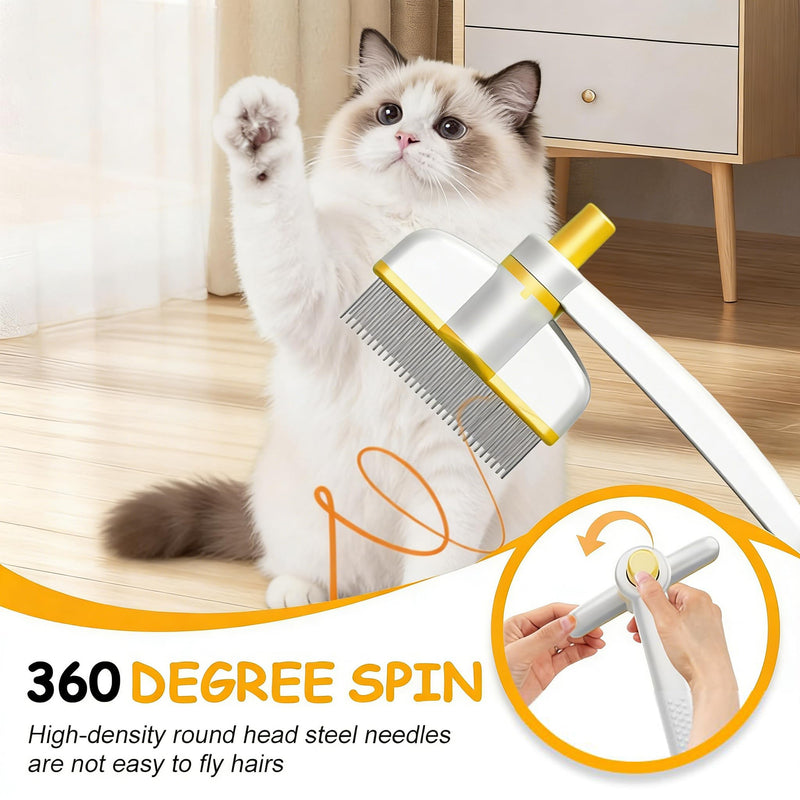 Pet Hair Removal Glove Thickened and Flea Brush,Upgraded Reusable Electrostatic Pet Hair Glove and Self-Cleaning Flea Comb with One-Touch Release,Hair Remover Tool Set for Couch, Carpet and Dogs,Cats