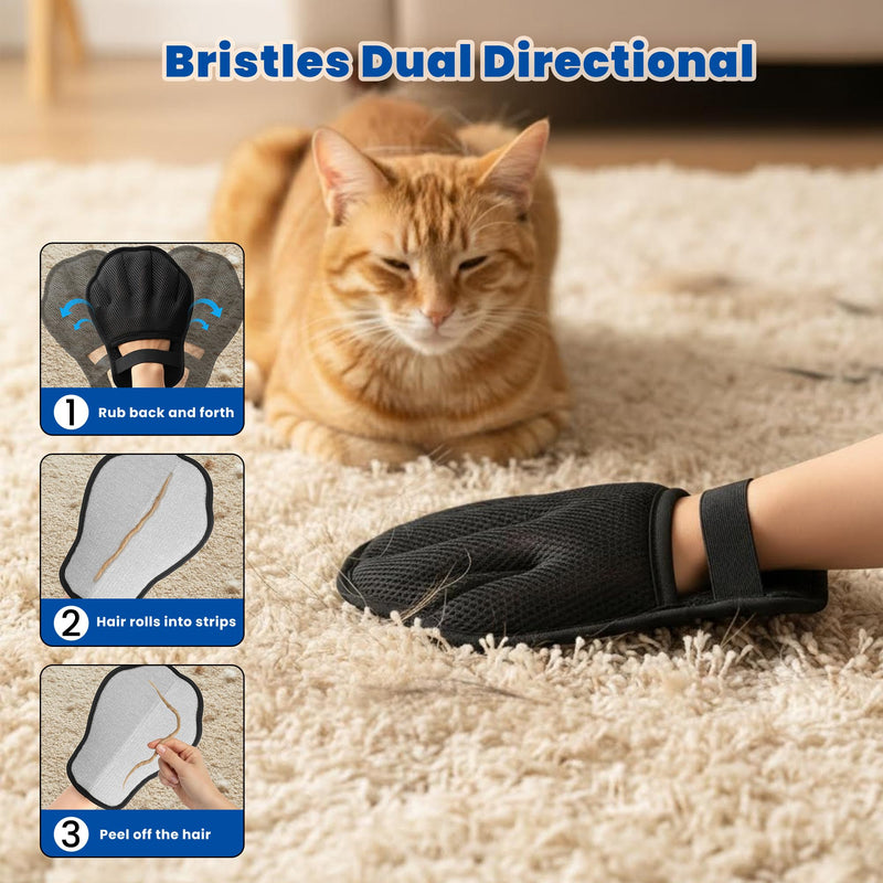 Pet Hair Removal Gloves, Reusable Electrostatic Pet Removal Gloves for Cats & Dogs, Magic Brush Pet Hair Remover Tool for Couch, Carpet,Laundry,Sofa 1 - PawsPlanet Australia