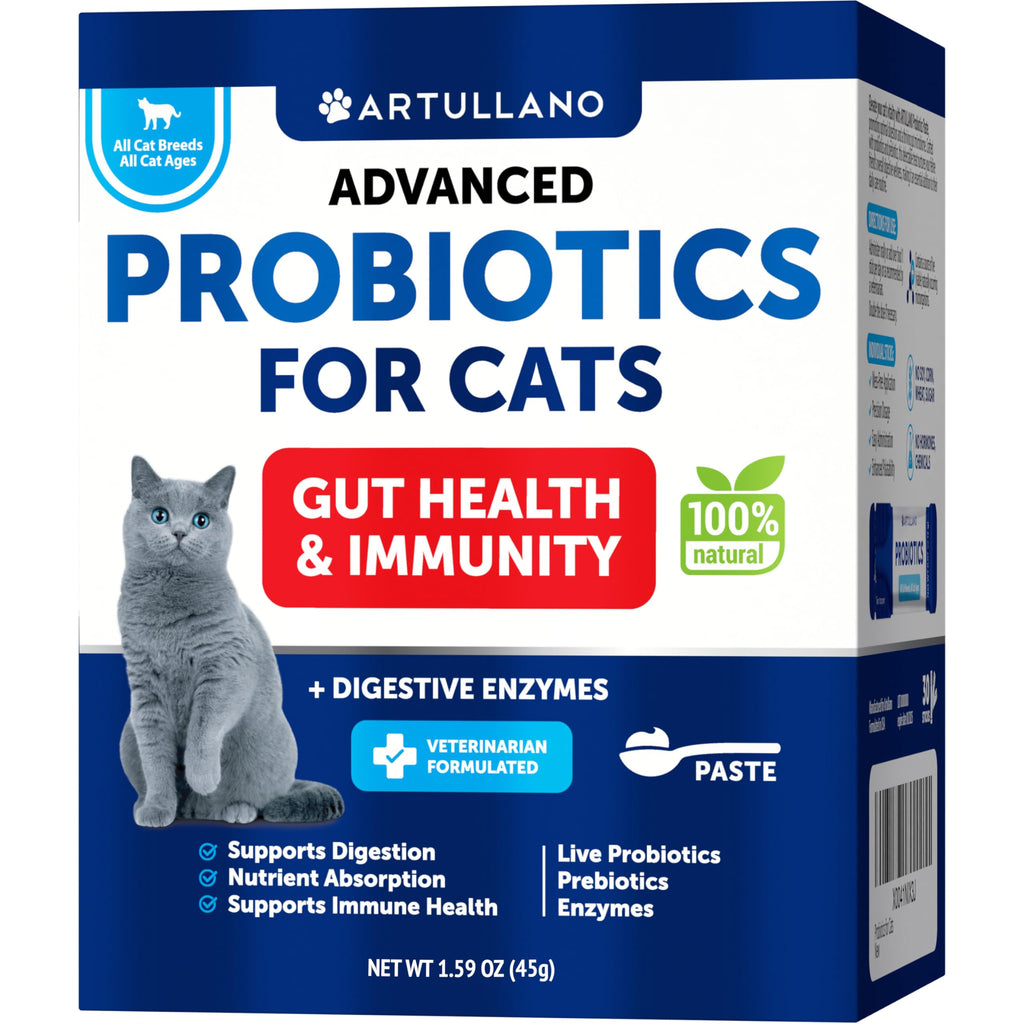 Probiotics for Cats - Supports Digestion, Immune Health & Gut Health - Nutrient Absorption - Digestive Enzymes - 30 Sticks