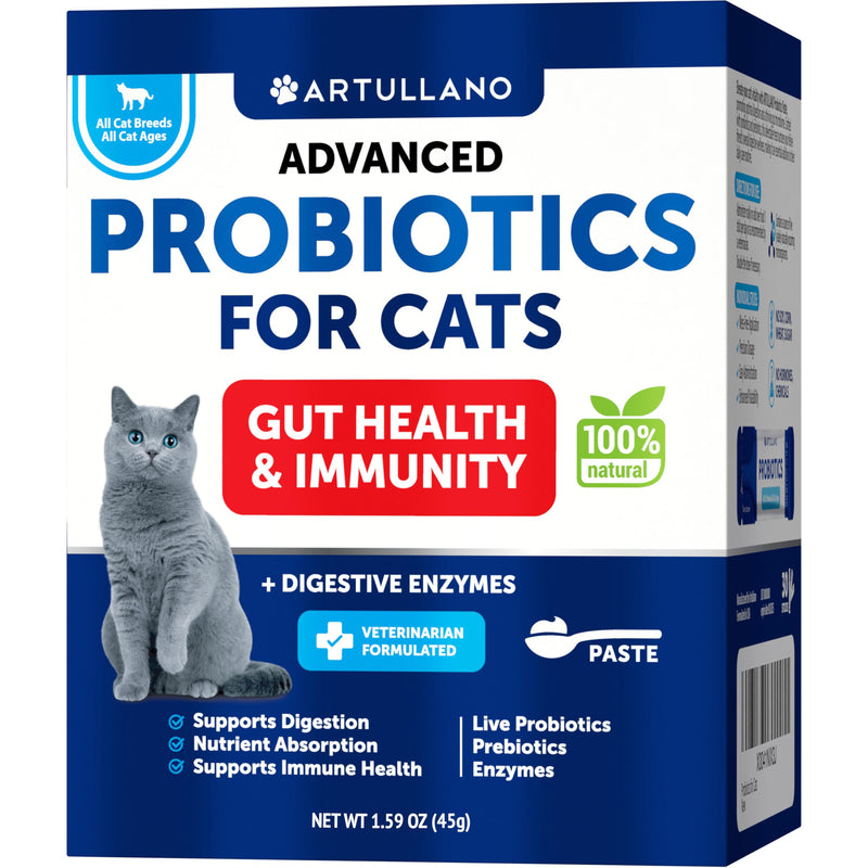 Digestion Support for Cats - Probiotics - Gut Health & Immunity - Nutrient Absorption - Digestive Enzymes - 30 Sticks