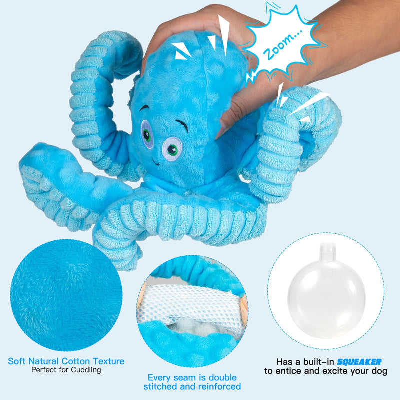 Dog Toys for Aggressive Chewers Squeaky Dog Toys Octopus-Tug of War Dog Toys for Large Breed Tough Interactive Stuffed Dog Chew Toys for Puppies Small & Large Dogs - PawsPlanet Australia