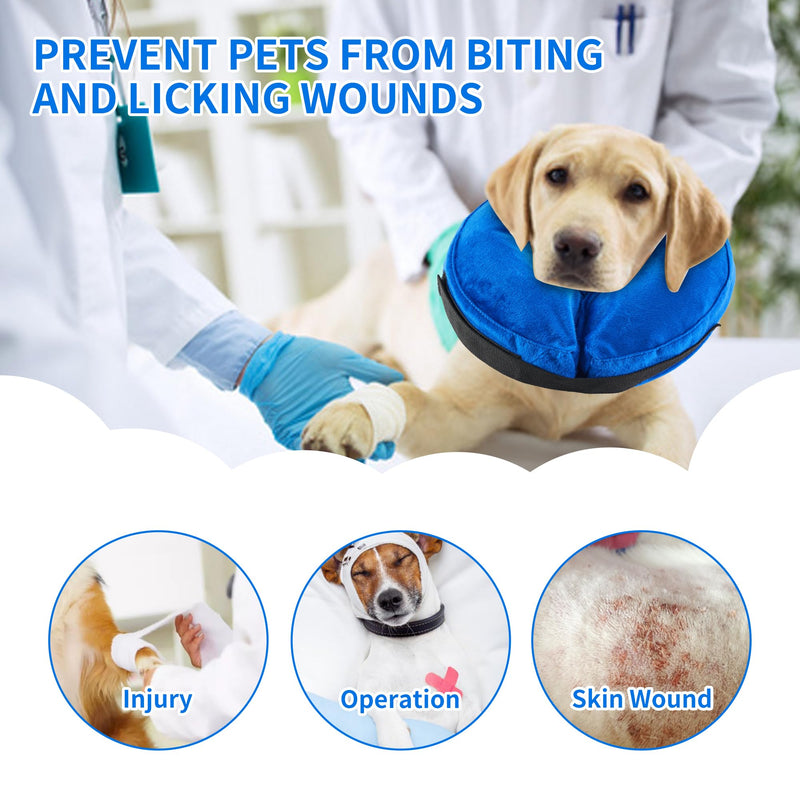 Dog Cone Collar, Inflatable Dog Cone Soft Protective Pet Recovery Collar After Surgery for Dogs and CatsBlue L (15-19") L (Neck: 15-19") Blue - PawsPlanet Australia
