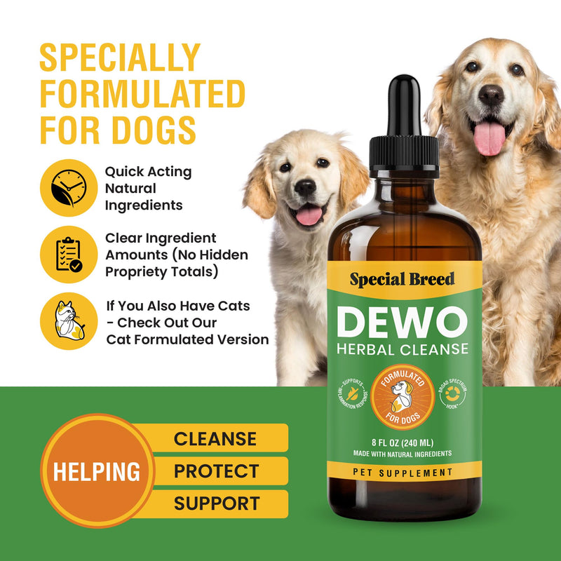 Natural Intestinal Defense for Dogs, Herbal Cleanse with Wormwood, Black Walnut - Digestive Support Promotes Gut Health & Flora Balance, Advanced Broad Spectrum Formula - Made in The USA, 8oz